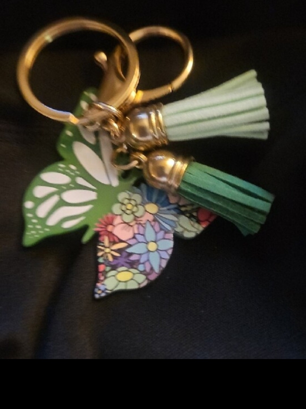 Green Butterfly Tassel Keychain - Women's Accessory